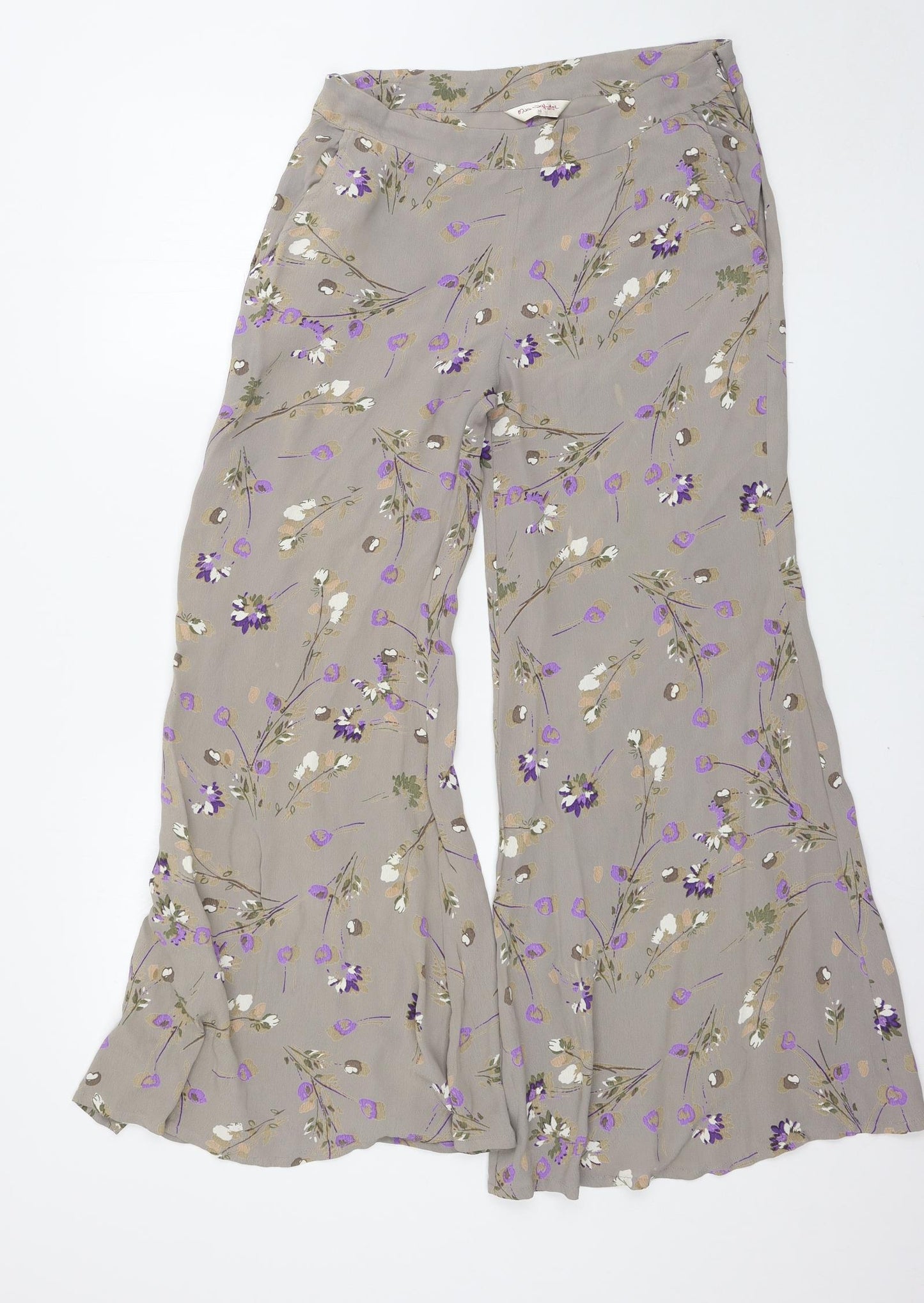 Miss Selfridge Womens Grey Floral  Trousers  Size 10 L27 in