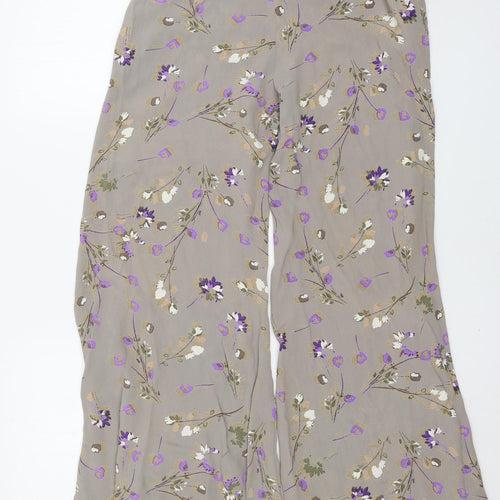 Miss Selfridge Womens Grey Floral  Trousers  Size 10 L27 in
