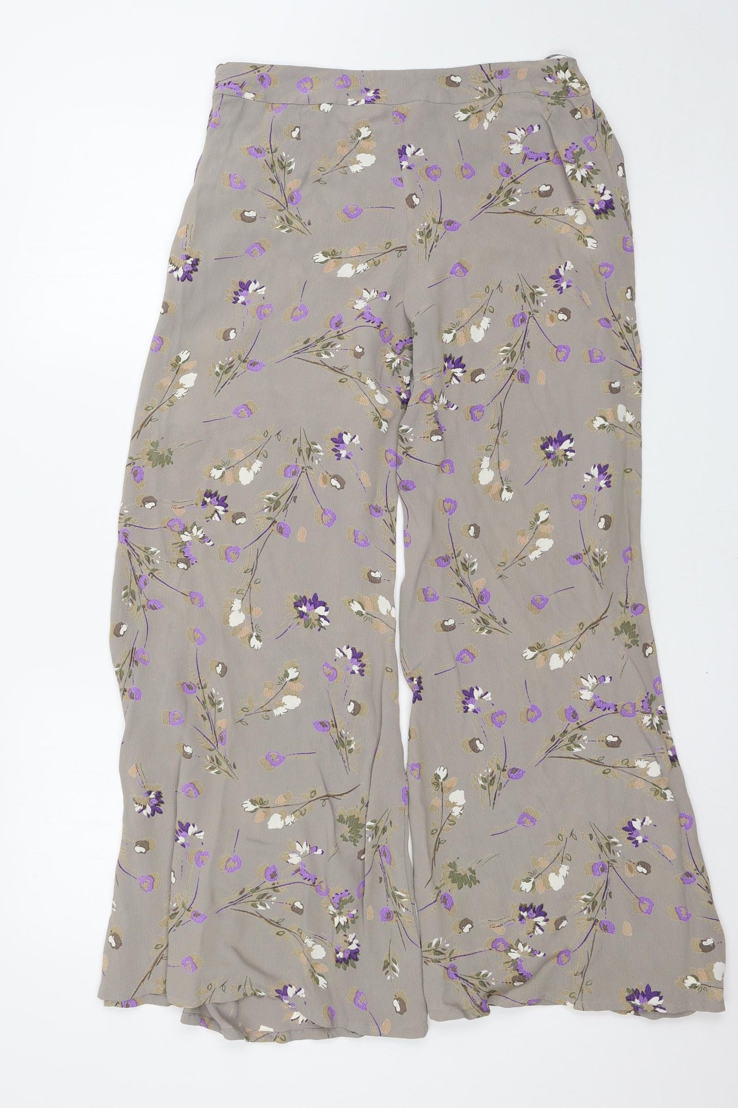 Miss Selfridge Womens Grey Floral  Trousers  Size 10 L27 in
