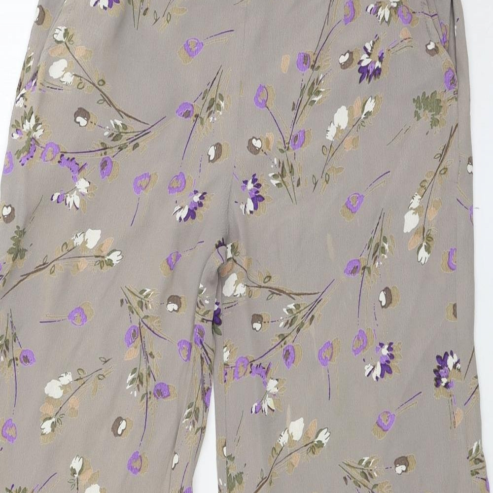 Miss Selfridge Womens Grey Floral  Trousers  Size 10 L27 in