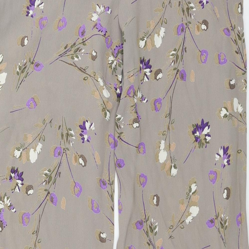 Miss Selfridge Womens Grey Floral  Trousers  Size 10 L27 in