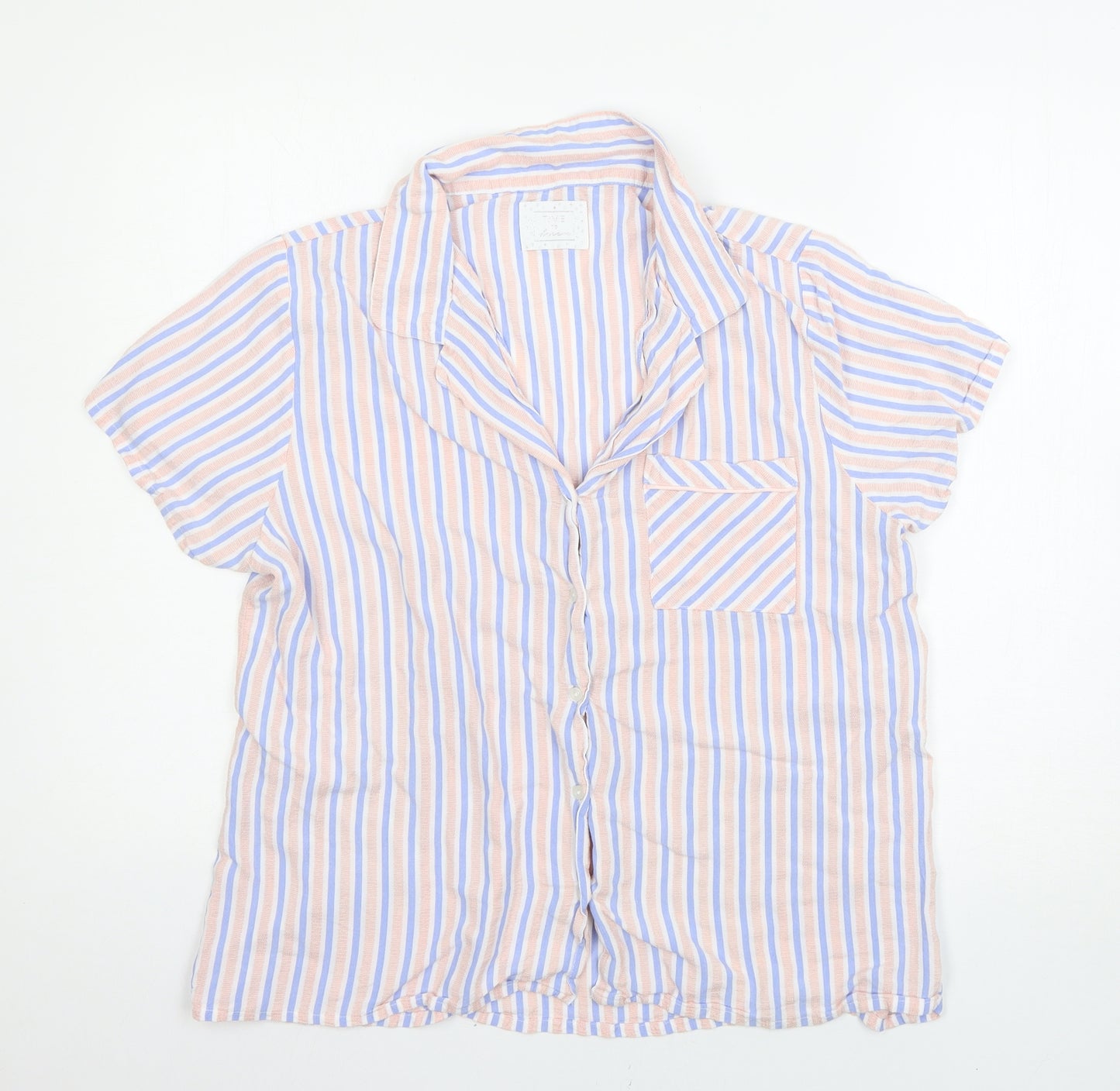 Matalan Womens Multicoloured Striped  Top Pyjama Top Size 16