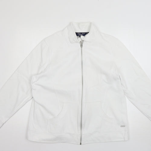 Debenhams Womens White   Full Zip Jumper Size 18