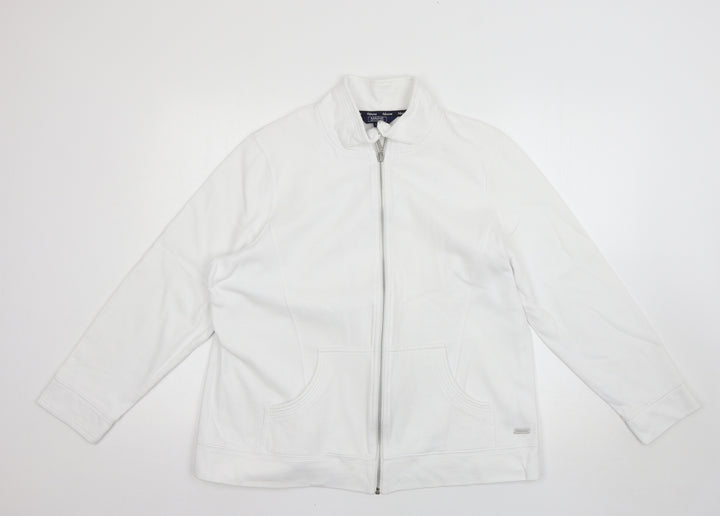 Debenhams Womens White Full Zip Jumper Size 18