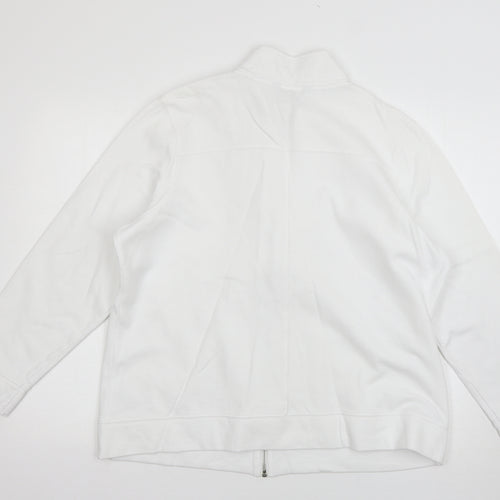 Debenhams Womens White   Full Zip Jumper Size 18