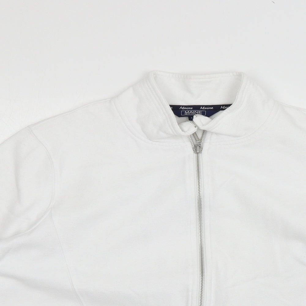 Debenhams Womens White   Full Zip Jumper Size 18
