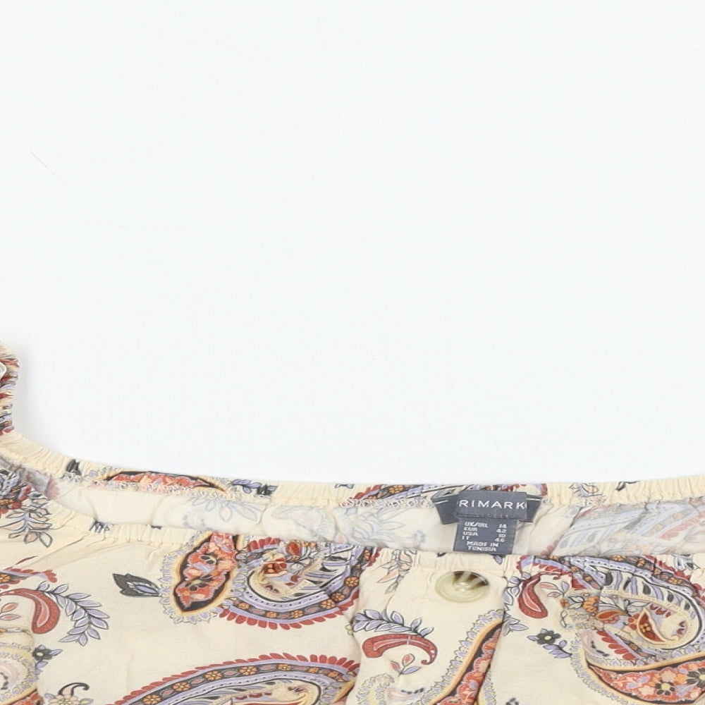 Primark Womens Multicoloured Paisley  Basic Blouse Size 14