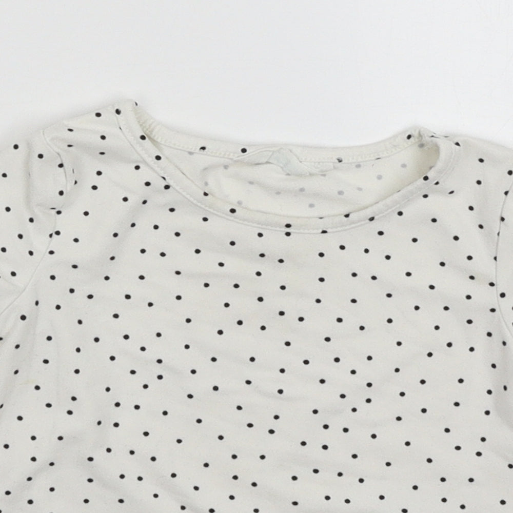 Primark Girls White Polka Dot  Basic T-Shirt Size 18-24 Months