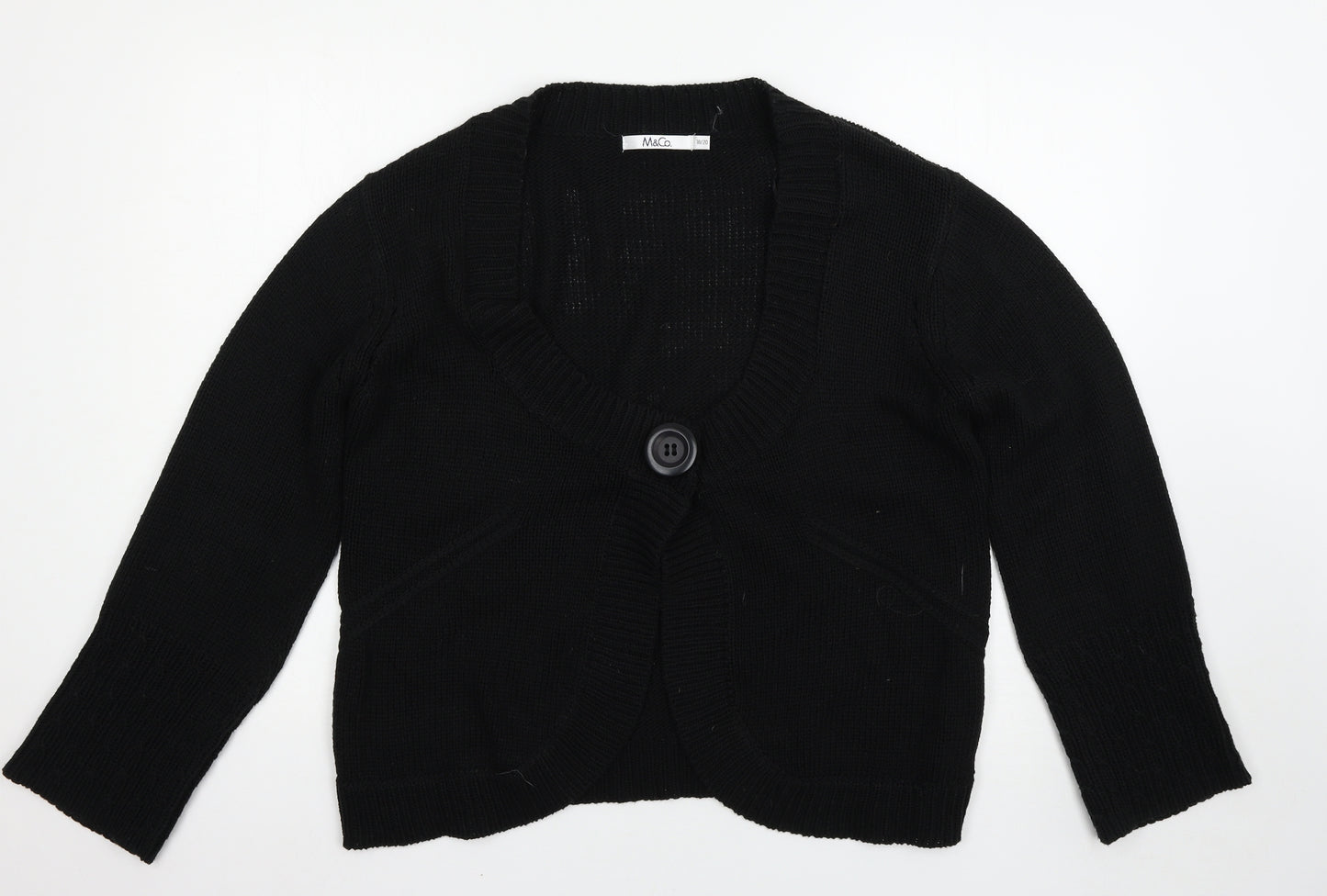 M&Co Womens Black   Cardigan Jumper Size 20
