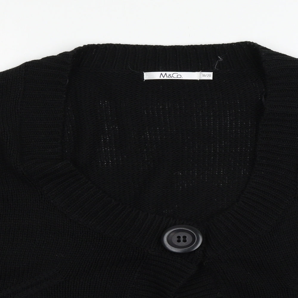 M&Co Womens Black   Cardigan Jumper Size 20