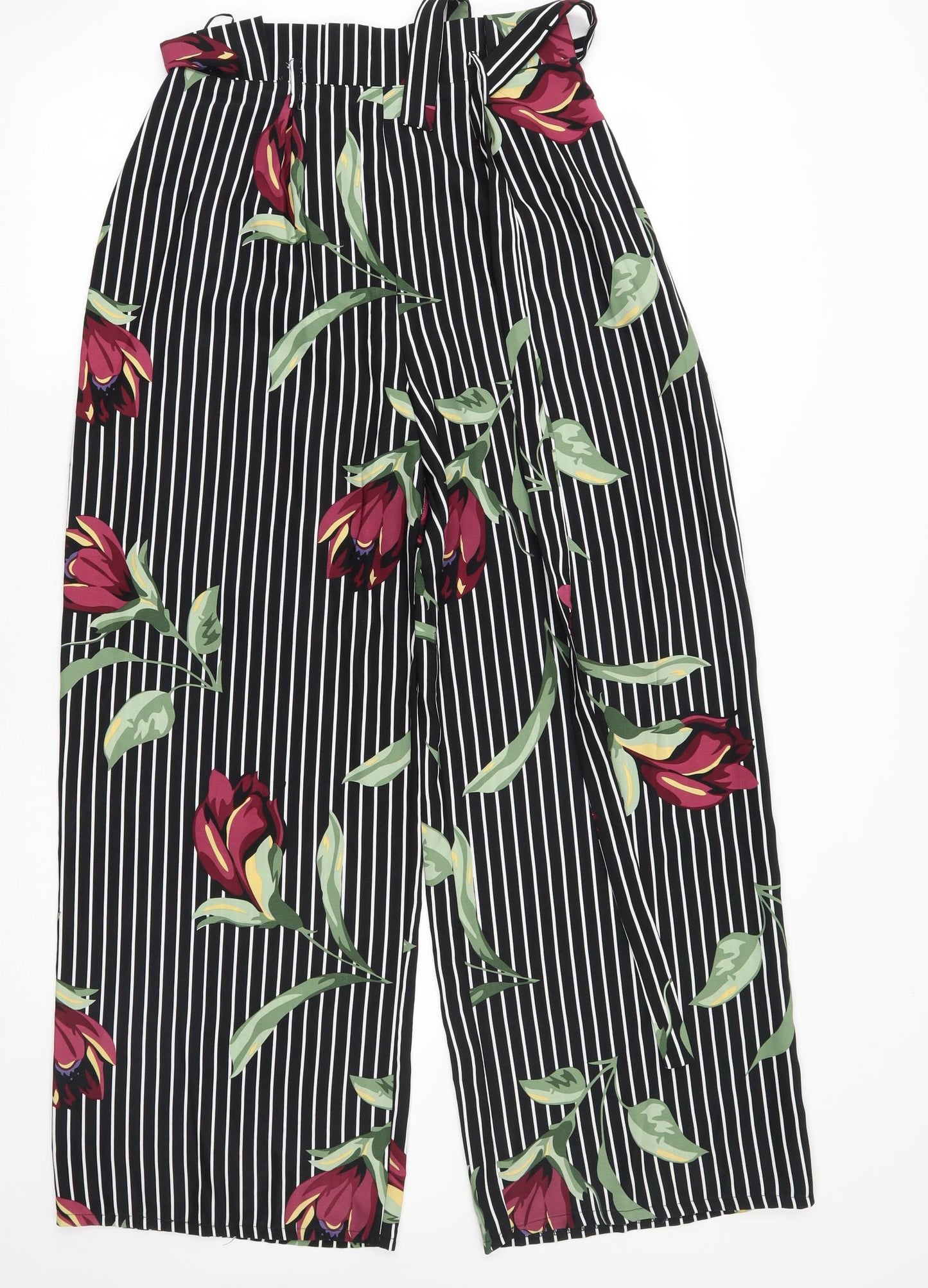 Love Womens Black Floral  Trousers  Size L L31 in
