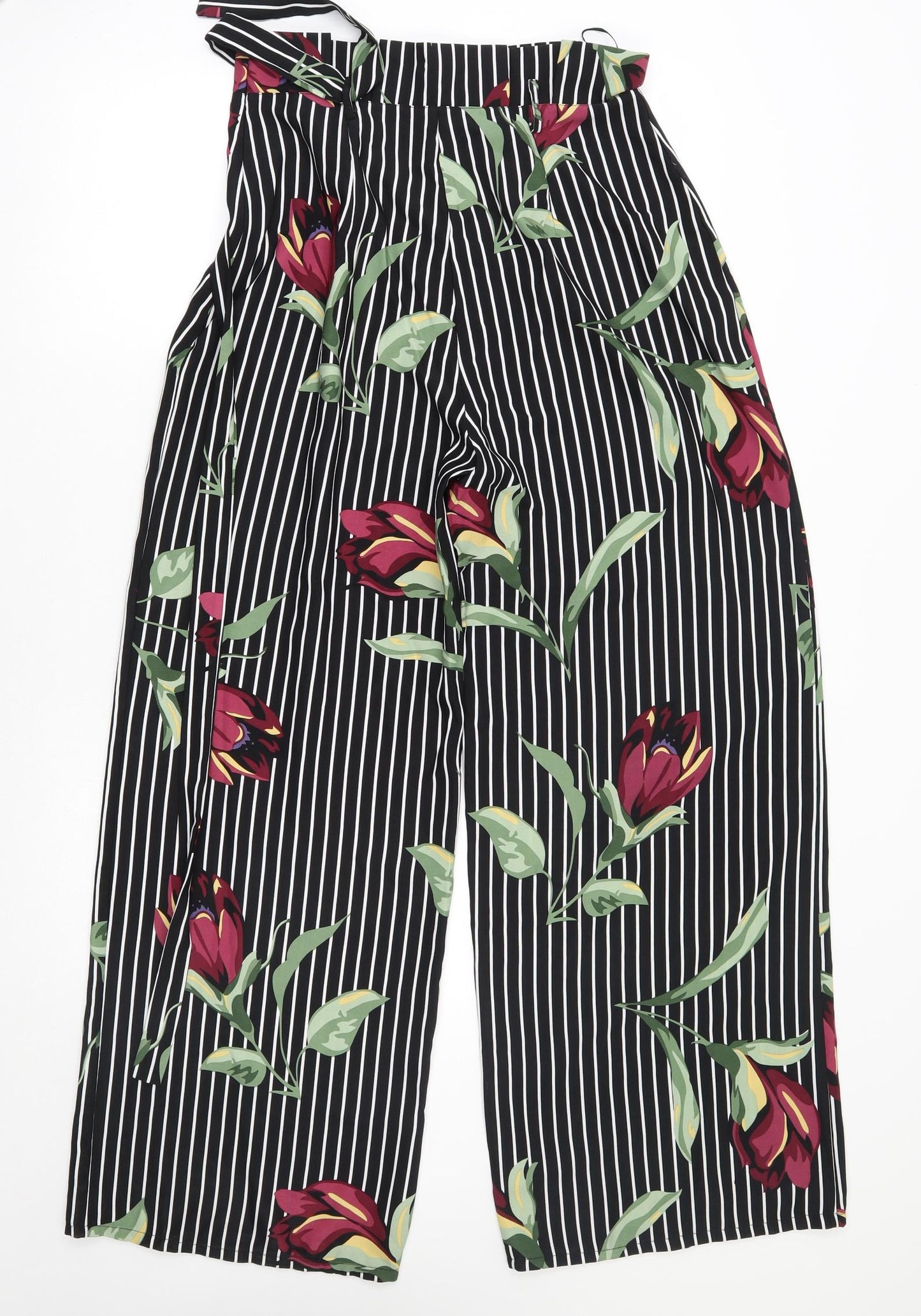 Love Womens Black Floral  Trousers  Size L L31 in