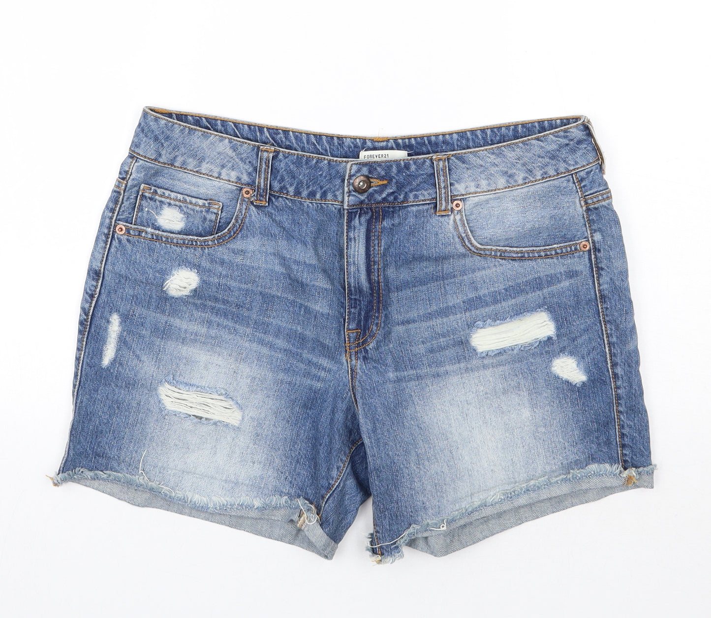 Forever21 Womens Blue   Cut-Off Shorts Size 30