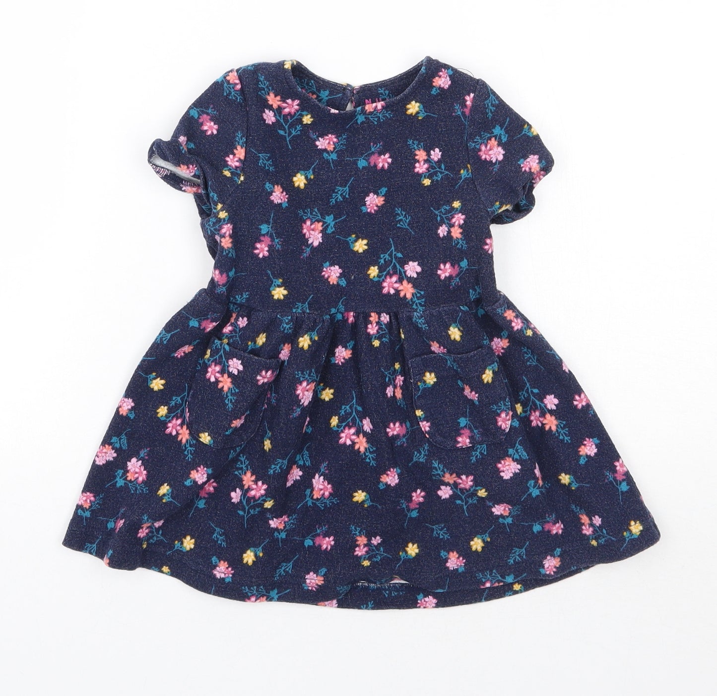 Nutmeg Girls Blue Floral  A-Line  Size 12-18 Months