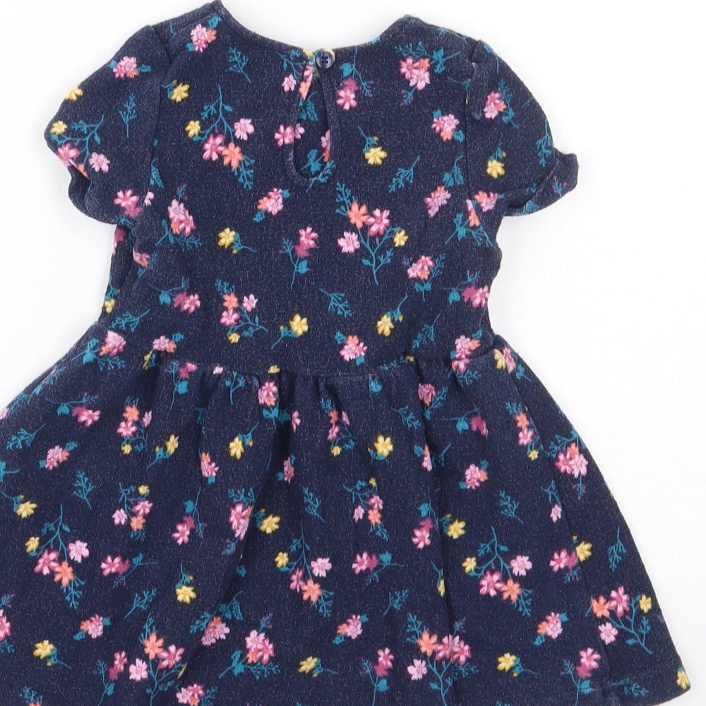 Nutmeg Girls Blue Floral  A-Line  Size 12-18 Months