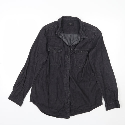 /denim Womens Black   Basic Button-Up Size 12