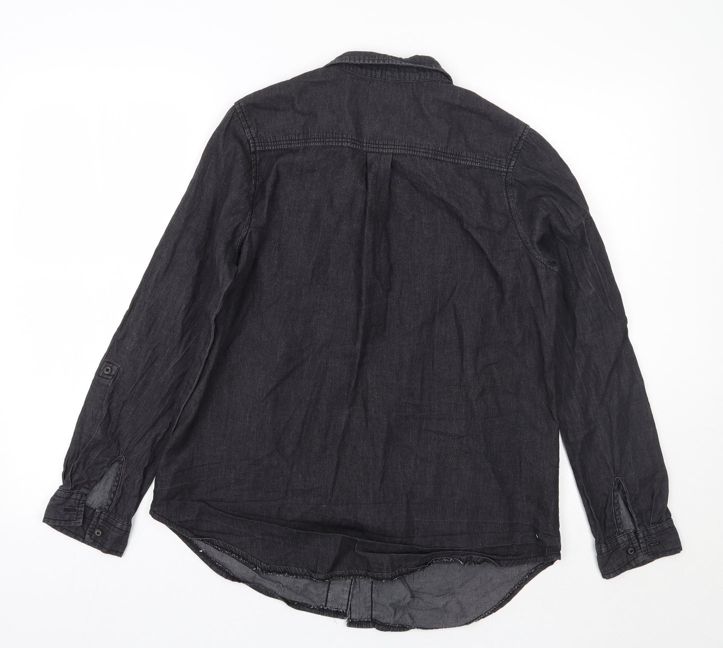 /denim Womens Black   Basic Button-Up Size 12