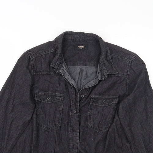 /denim Womens Black   Basic Button-Up Size 12