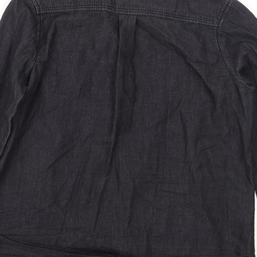 /denim Womens Black   Basic Button-Up Size 12