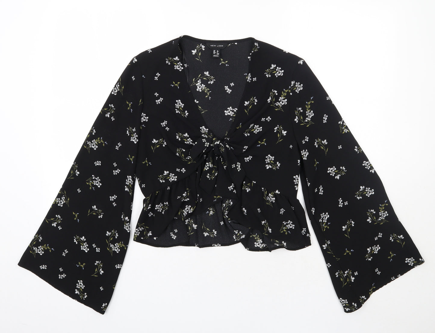 Newlook Womens Black Floral  Basic Blouse Size 12