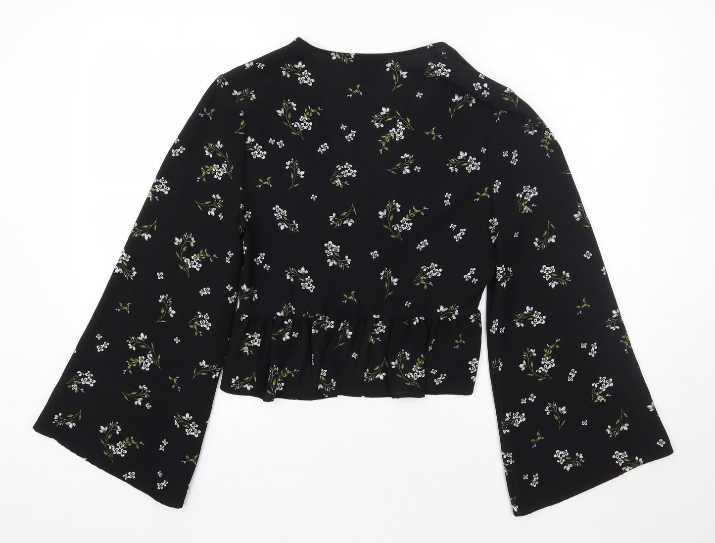 Newlook Womens Black Floral  Basic Blouse Size 12