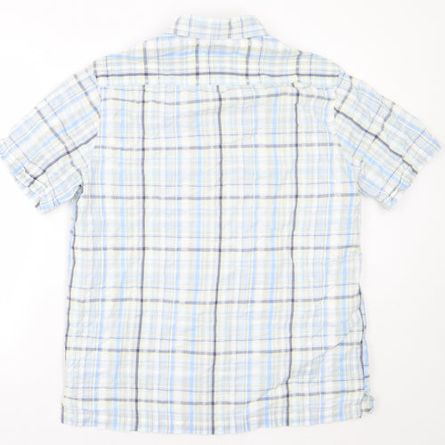 BHS Mens Blue Check   Button-Up Size M