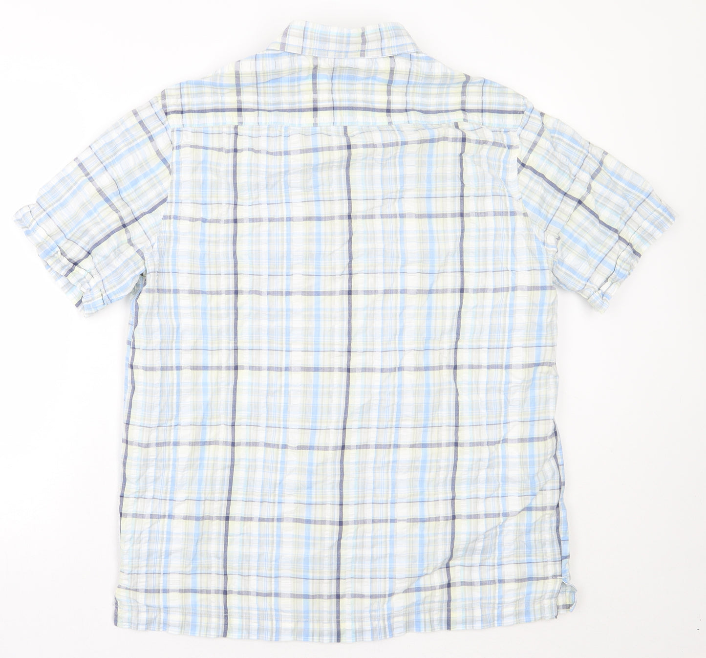 BHS Mens Blue Check   Button-Up Size M
