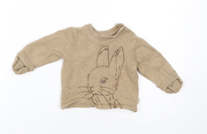 Marks and Spencer Baby Brown Pullover Jumper Size 0-3 Months