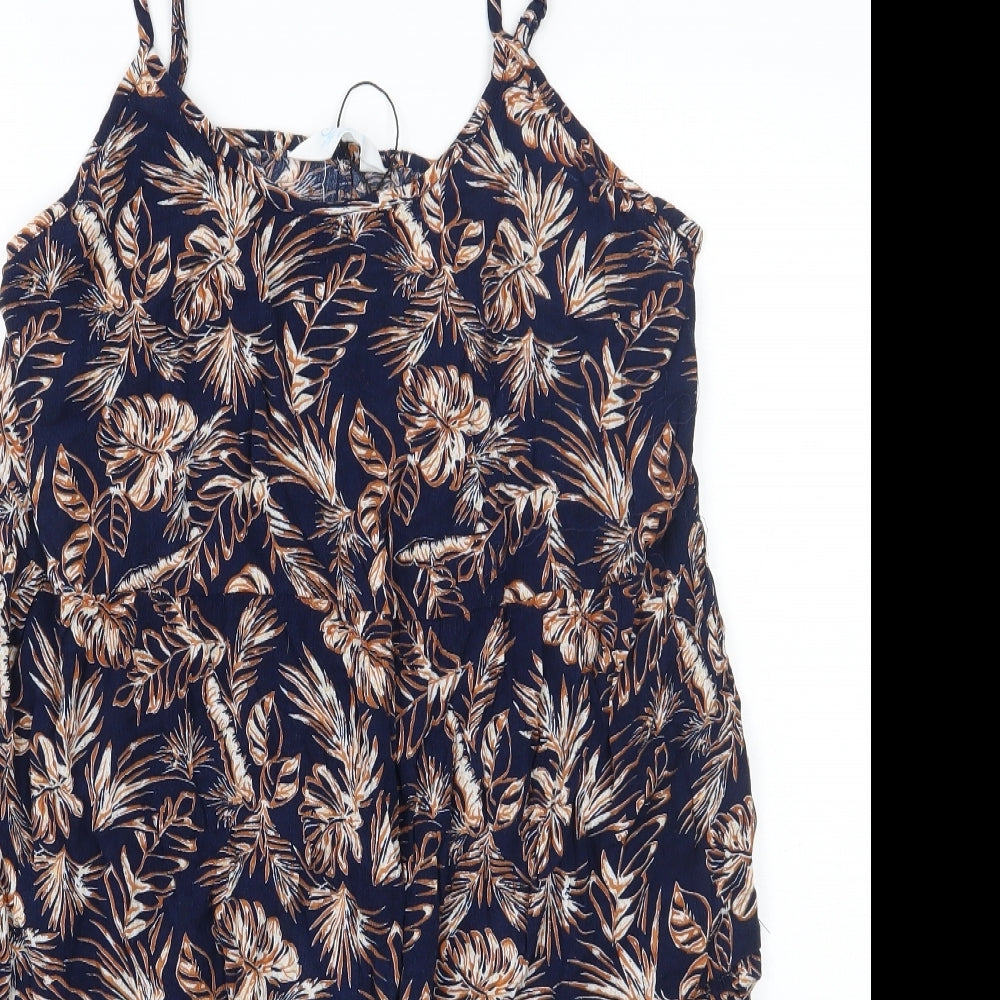 Primark Womens Blue Floral  Basic Tank Size 14