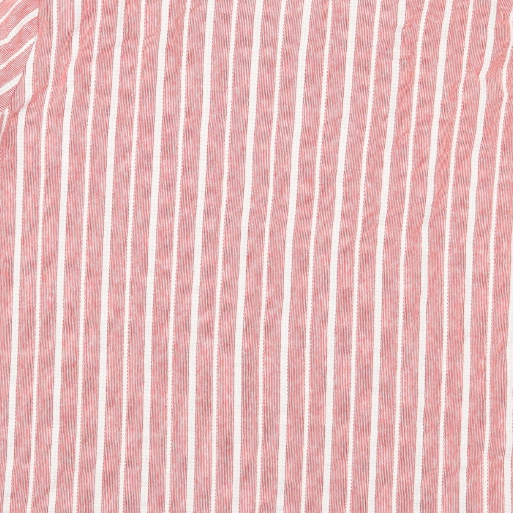 Marks and Spencer Womens Red Striped  Basic T-Shirt Size 16