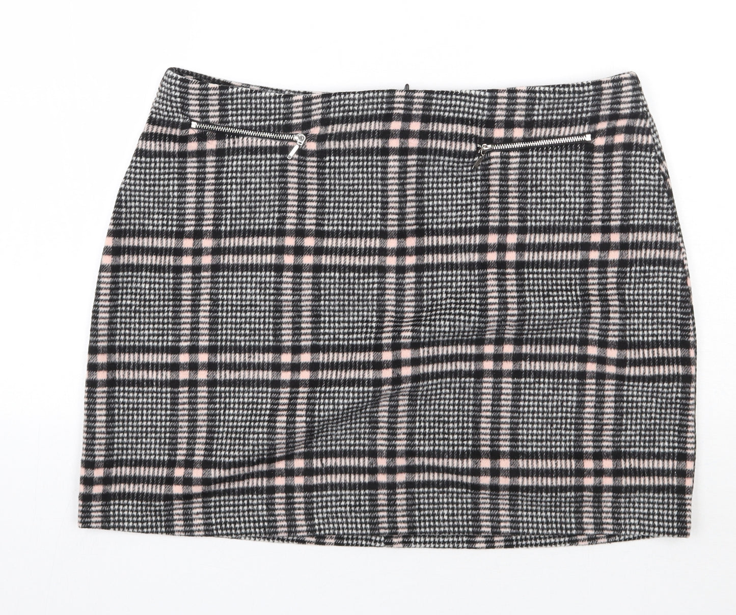 Peacocks Womens Black Check  A-Line Skirt Size 16