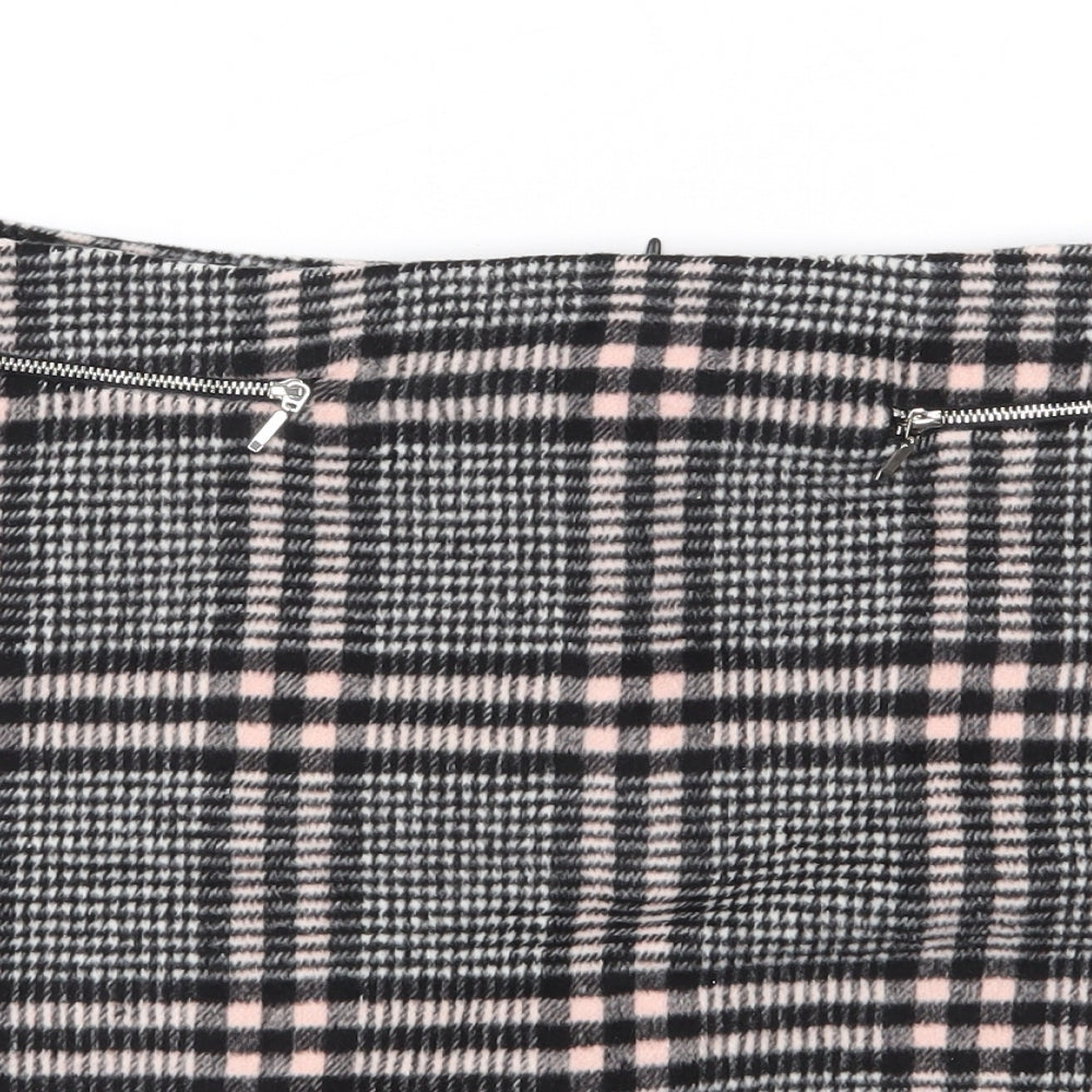 Peacocks Womens Black Check  A-Line Skirt Size 16