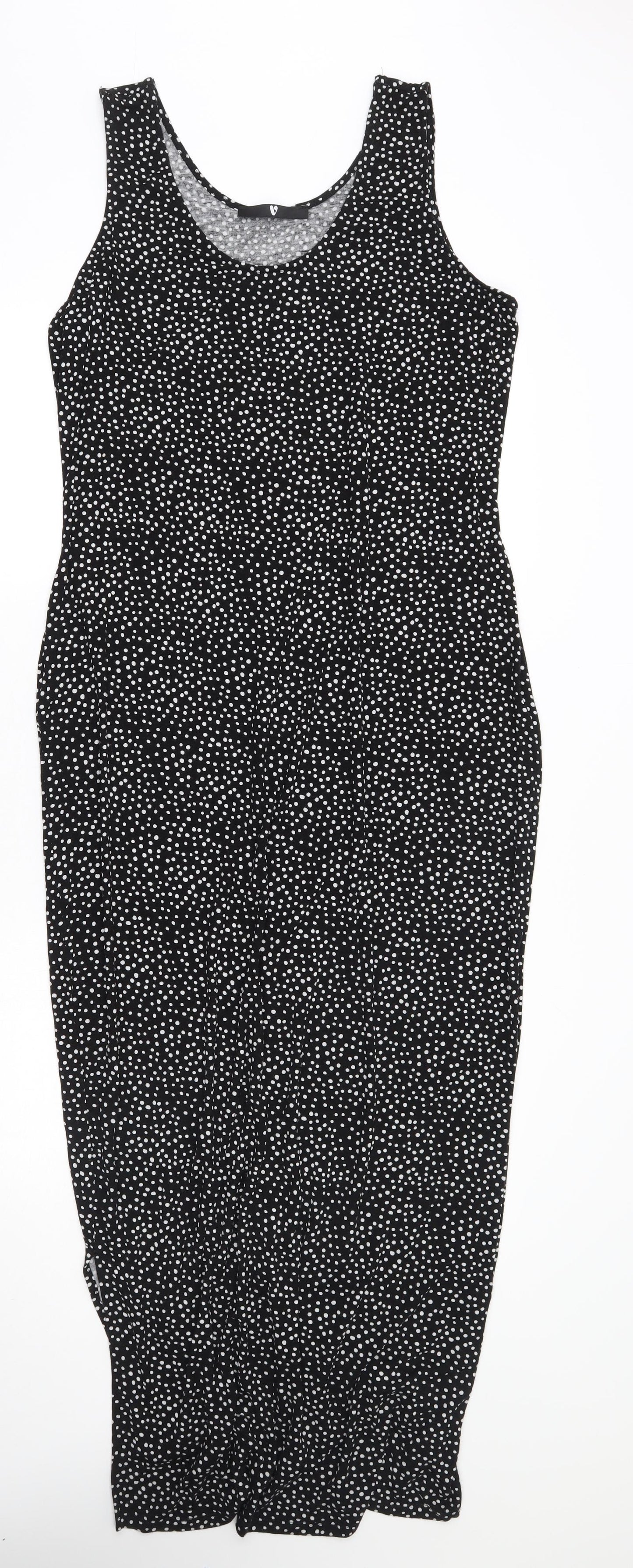 Very Womens Black Polka Dot  A-Line  Size 16