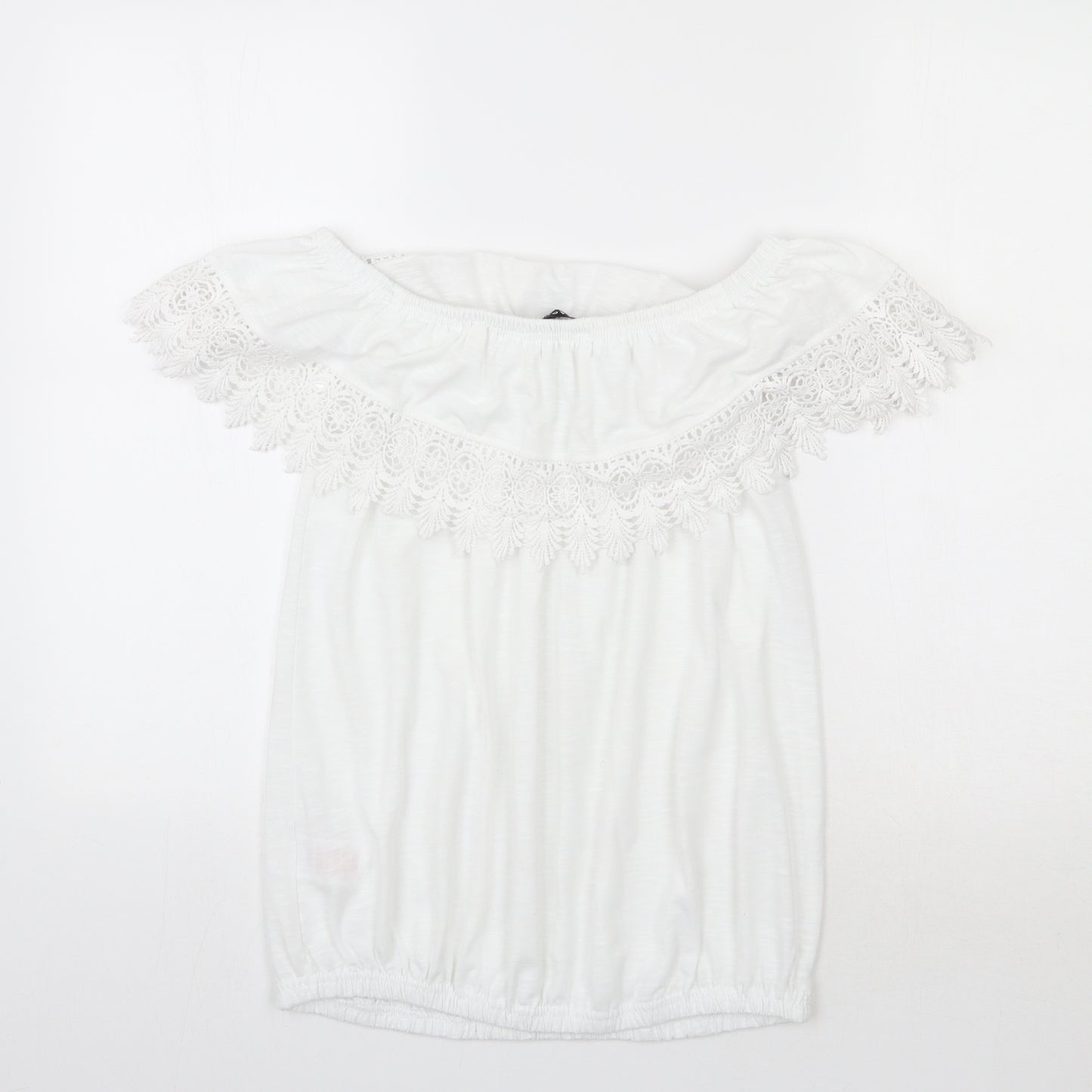 Peacocks Womens White   Basic T-Shirt Size 14