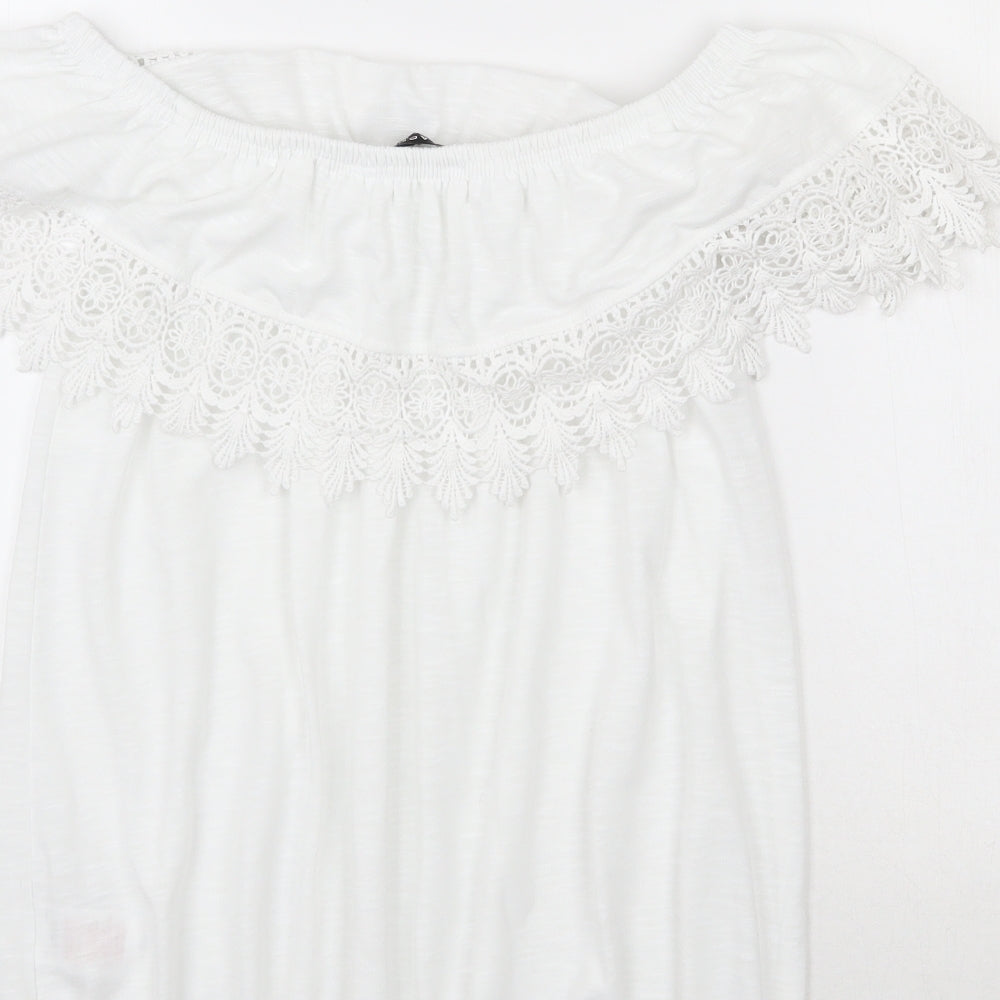 Peacocks Womens White   Basic T-Shirt Size 14