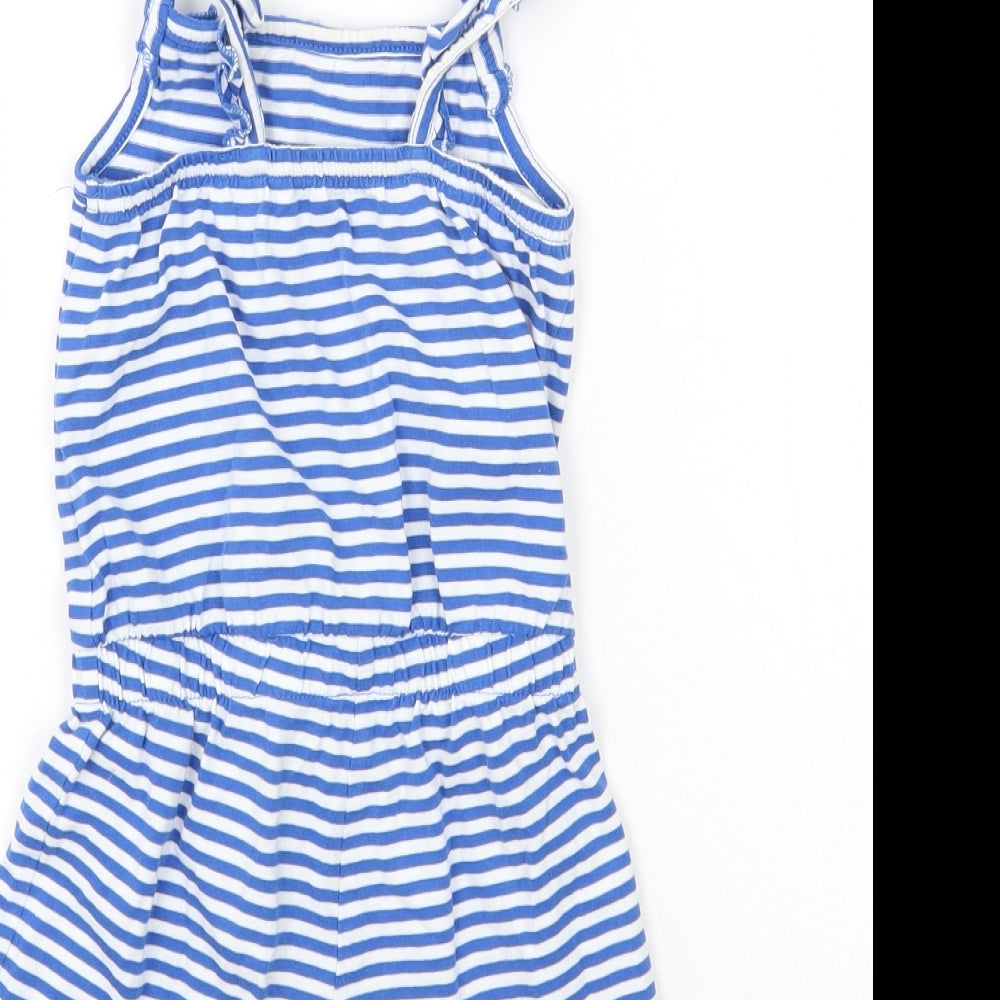 George Girls Blue Striped  Playsuit One-Piece Size 4-5 Years