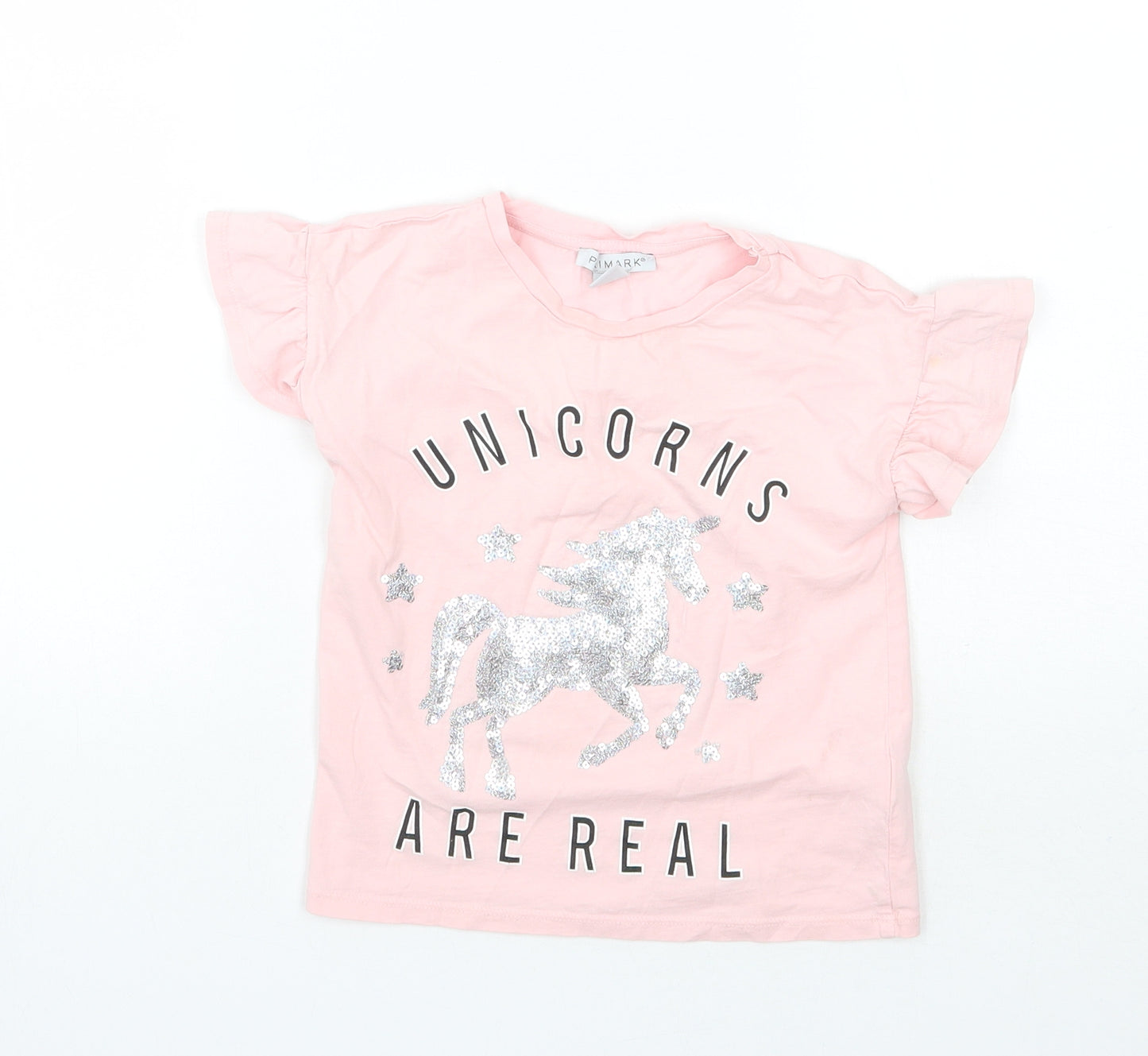 Primark Girls Pink   Basic T-Shirt Size 5-6 Years