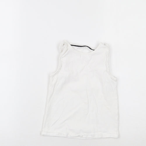 George Girls White   Basic Tank Size 5-6 Years