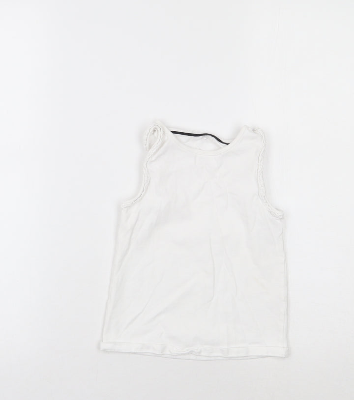 George Girls White Basic Tank Size 5-6 Years