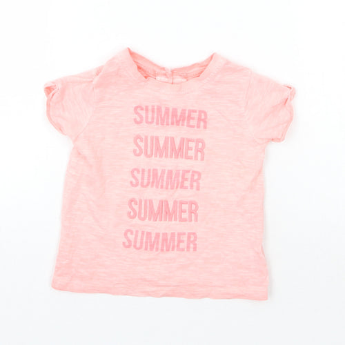 NEXT Girls Pink   Basic T-Shirt Size 9-12 Months