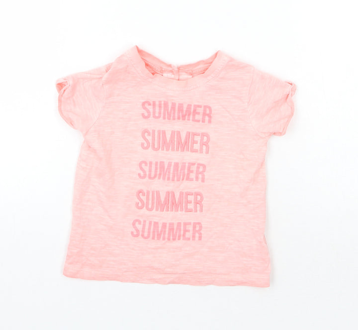 NEXT Girls Pink   Basic T-Shirt Size 9-12 Months