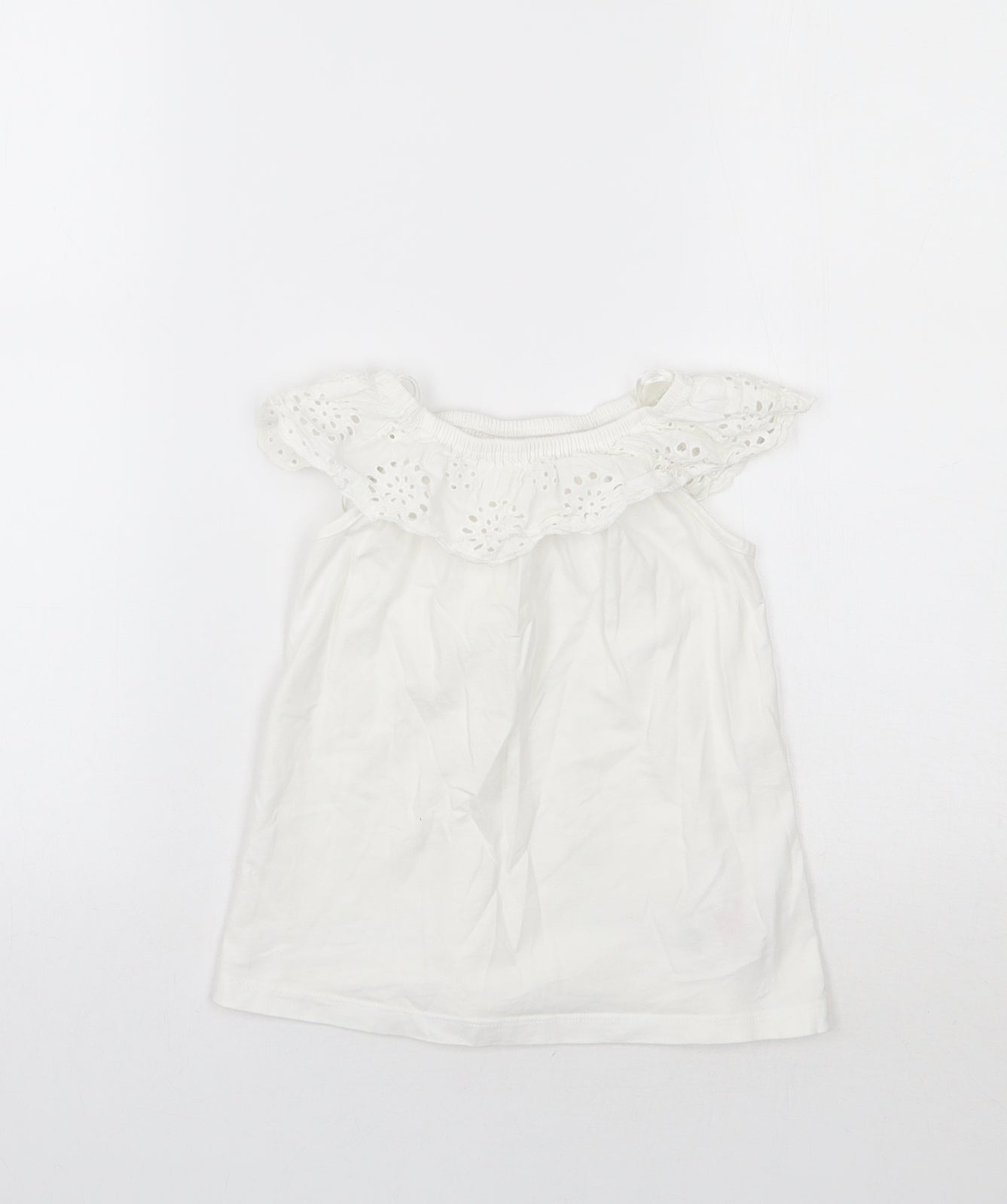 Primark Girls White   Basic Tank Size 5-6 Years
