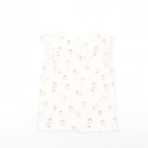 George Girls Ivory Geometric  Basic T-Shirt Size 3-4 Years