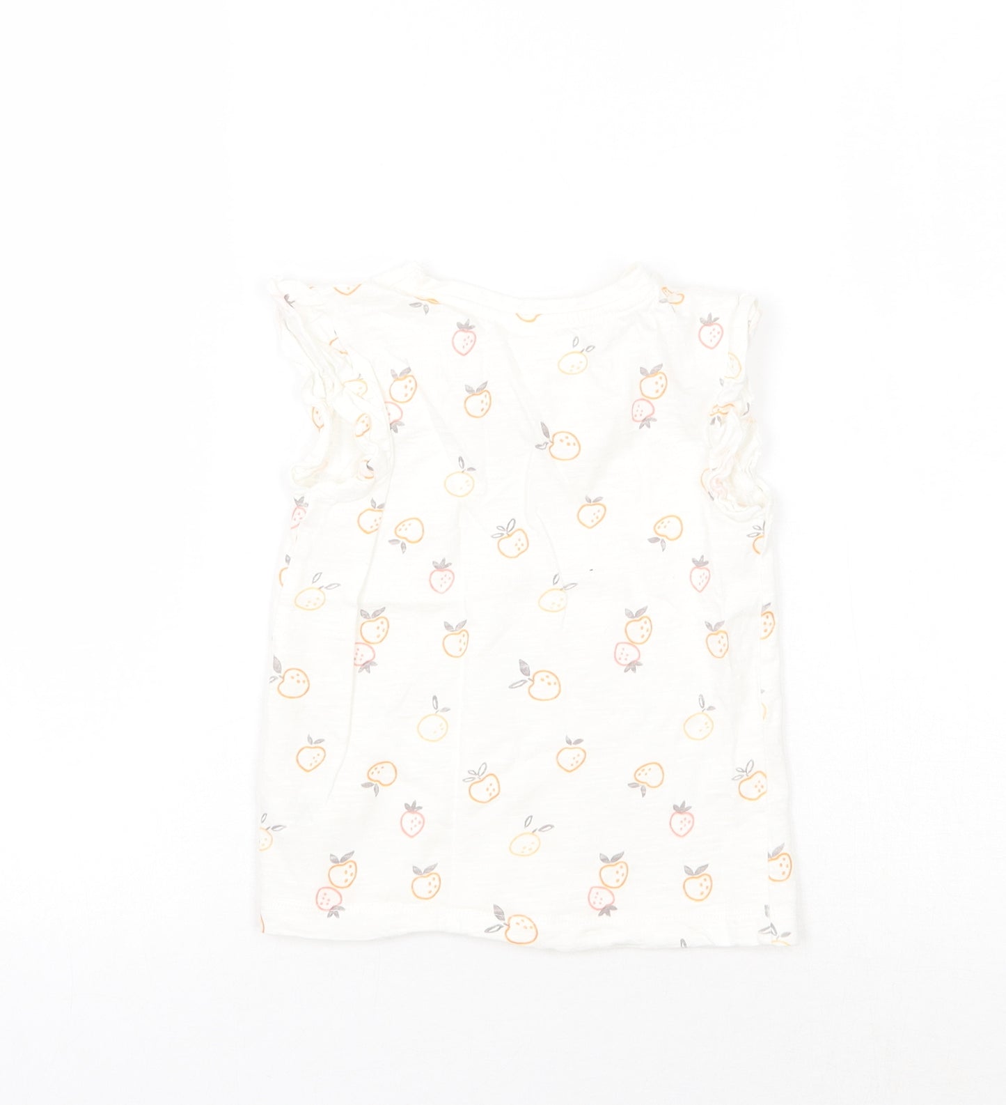 George Girls Ivory Geometric  Basic T-Shirt Size 3-4 Years