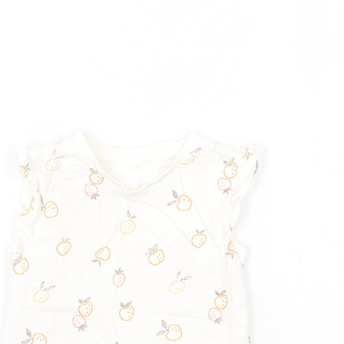 George Girls Ivory Geometric  Basic T-Shirt Size 3-4 Years