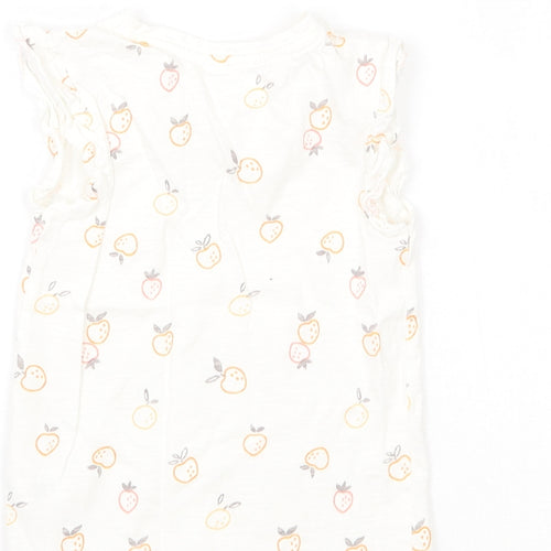 George Girls Ivory Geometric  Basic T-Shirt Size 3-4 Years