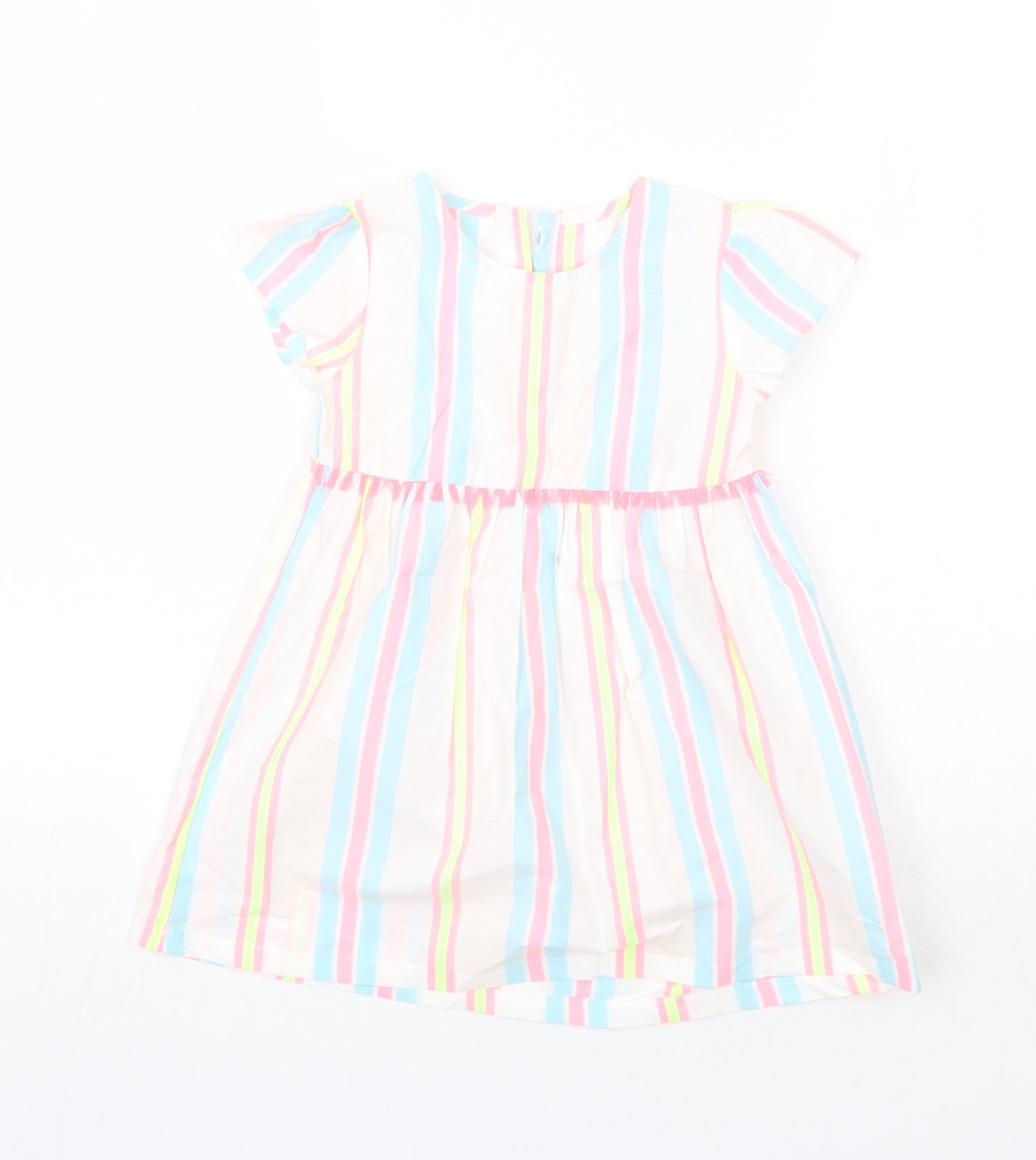 Matalan Girls White Striped  A-Line  Size 2-3 Years