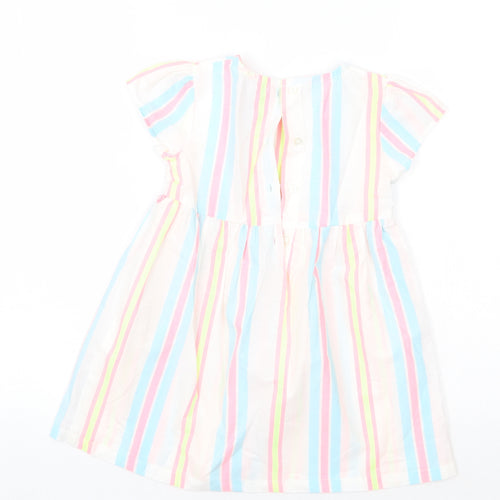 Matalan Girls White Striped  A-Line  Size 2-3 Years