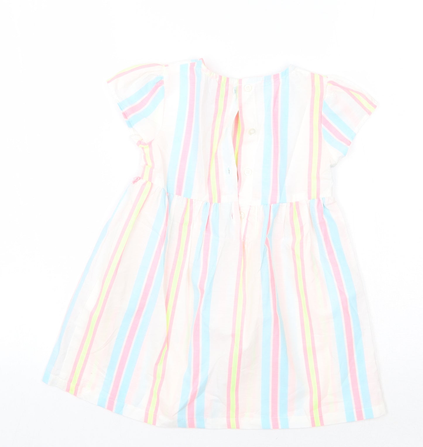 Matalan Girls White Striped  A-Line  Size 2-3 Years