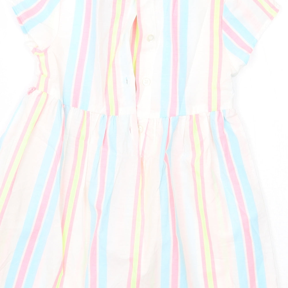Matalan Girls White Striped  A-Line  Size 2-3 Years